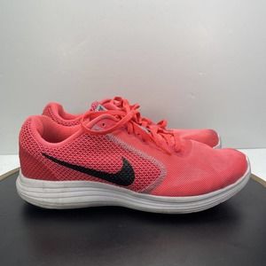 Nike Womens Revolution 3‎ Running Sneakers Shoes Pink Low Top Sz 9.5 Barbiecore